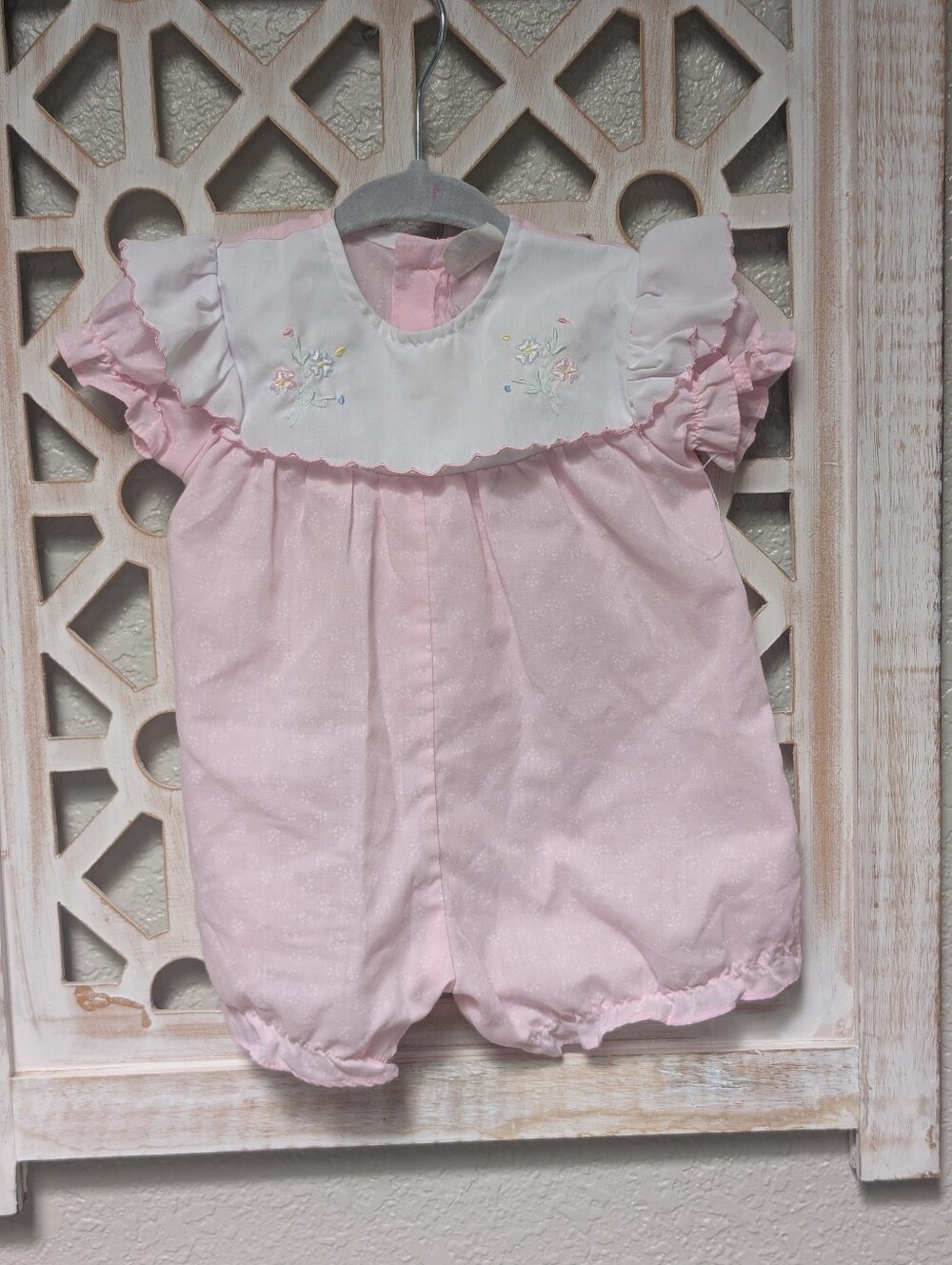 Vintage Cradle Togs romper girls 0-6 mos pink